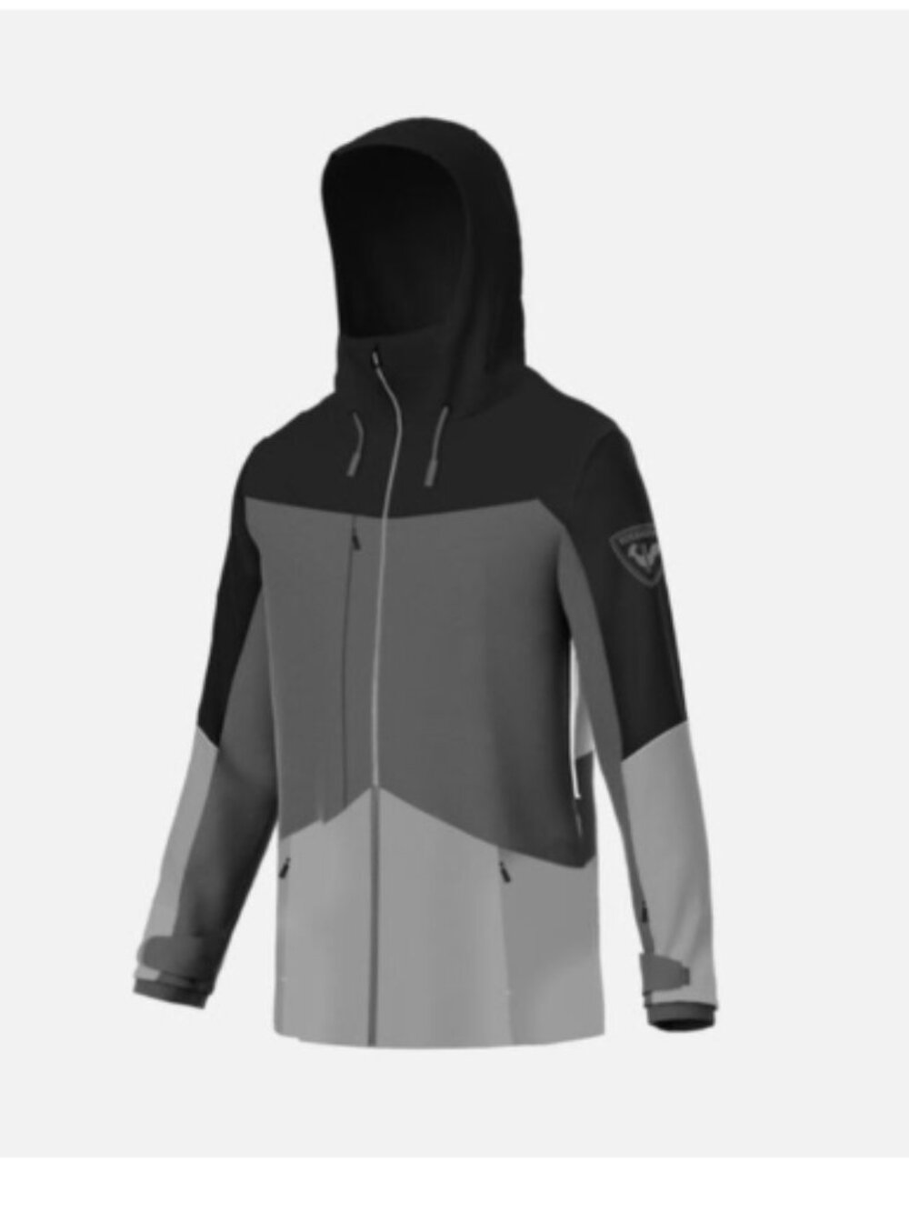 Rossignol Men's Large Corbet's Ski Jacket Black Grey NWT Snow Powder Skirt Hood